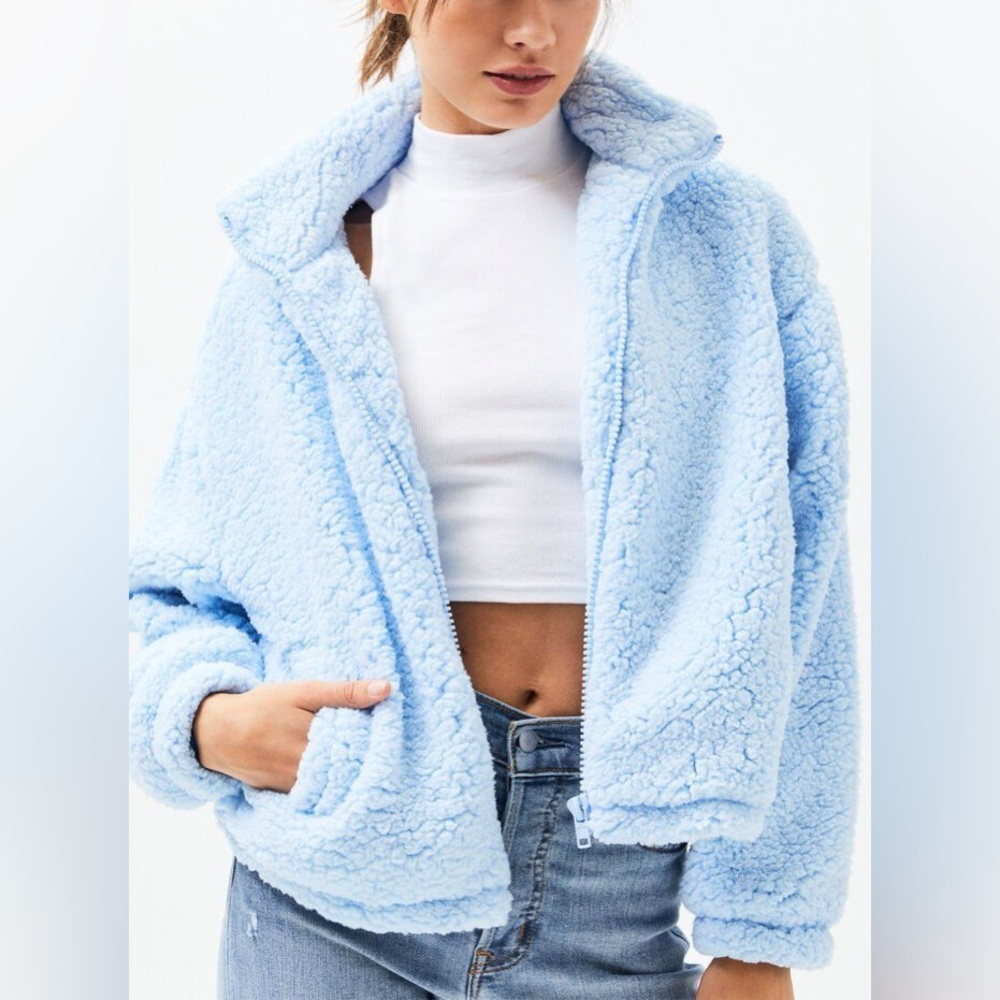 Pacsun Blue Sherpa Jacket